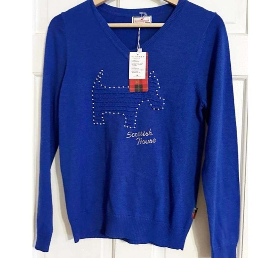 Scottish House V Neck Sweater Made in Scotland NWT Sz M